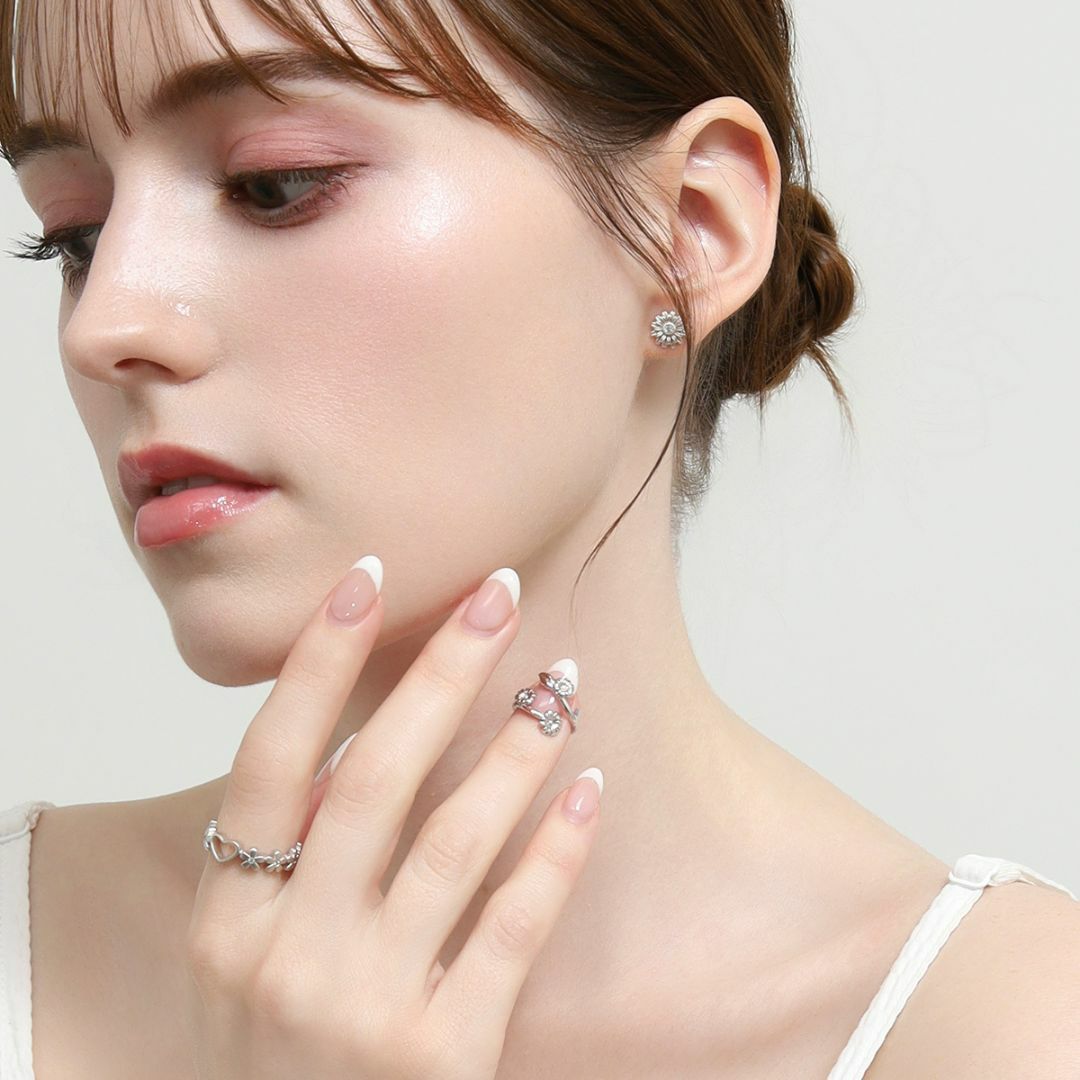 Flower Nail Ring (Silver)【Luxe】 | Freecus