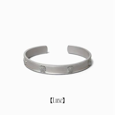 Flower Bangle (Silver)【Luxe】 | Freecus